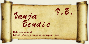Vanja Bendić vizit kartica